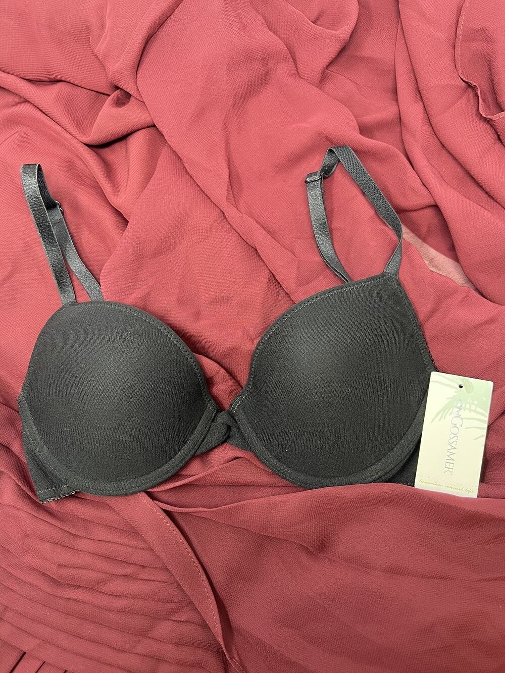 On Gossamer NWT US 30C Black 3201 Gossamer Mesh Push Up Bra